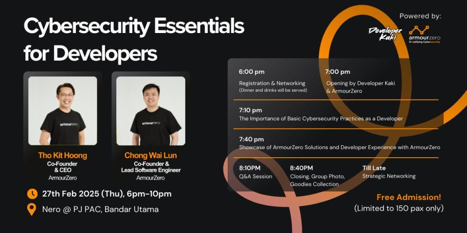 Cybersecurity Essentials for Developers by ArmourZero x Developer Kaki