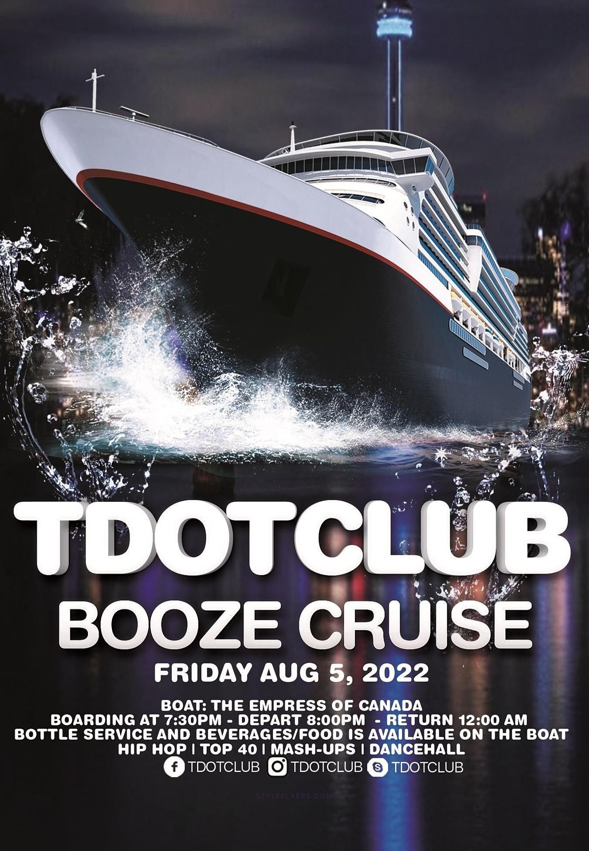 Toronto Booze Cruise August 5th