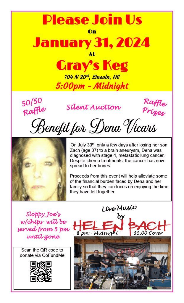 Benefit for Dena Vicars