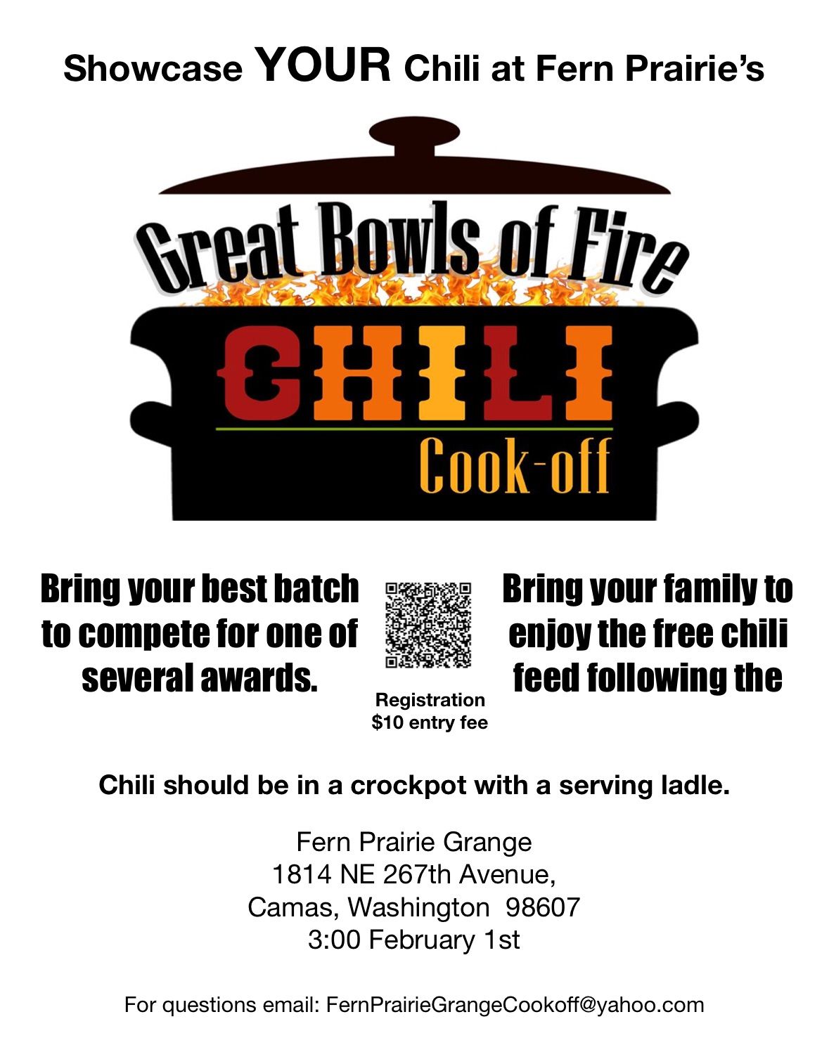 Chilli Coook Off and Free Chilli Feed