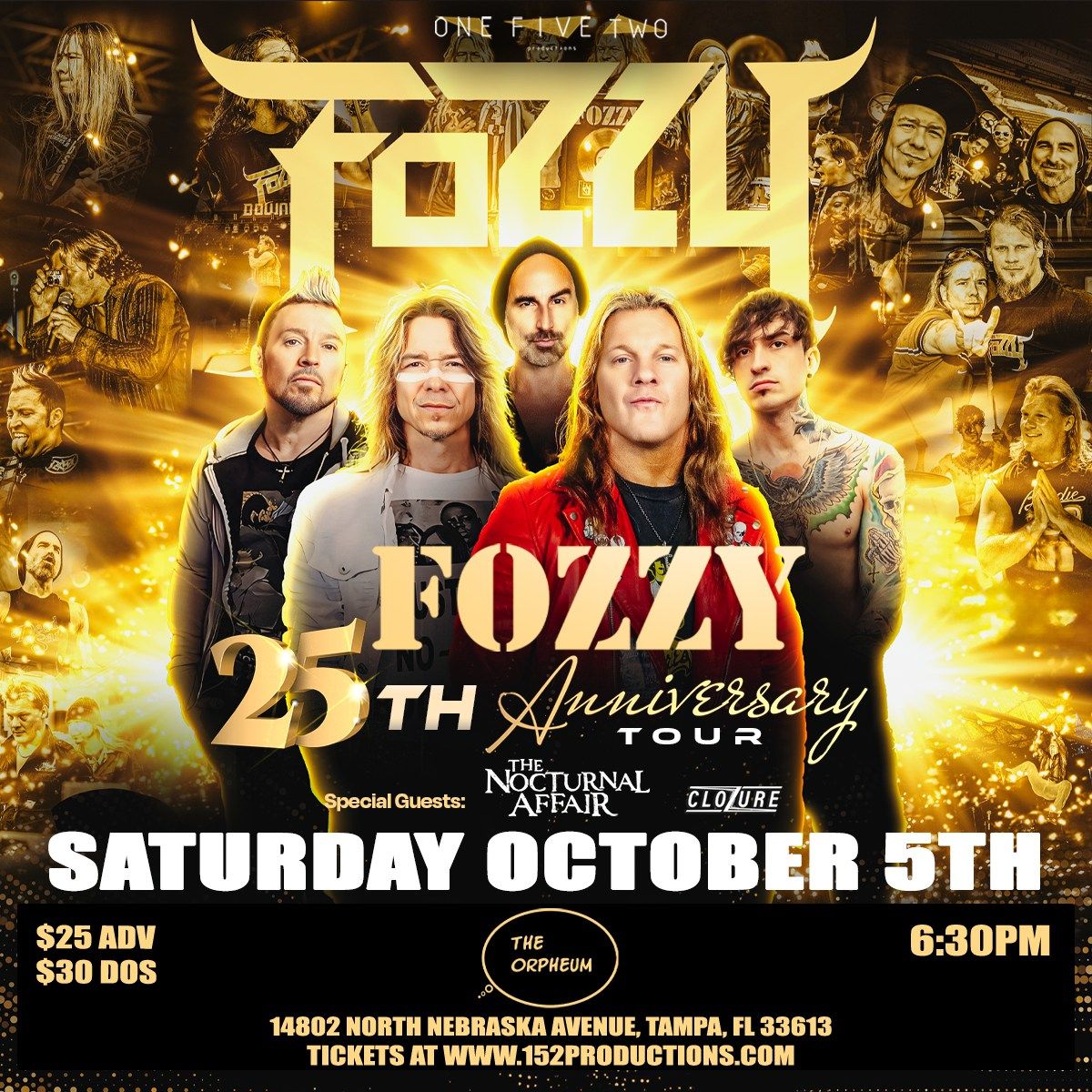 FOZZY (25th ANNIVERSARY tour) w\/ THE NOCTURNAL AFFAIR and CLOZURE