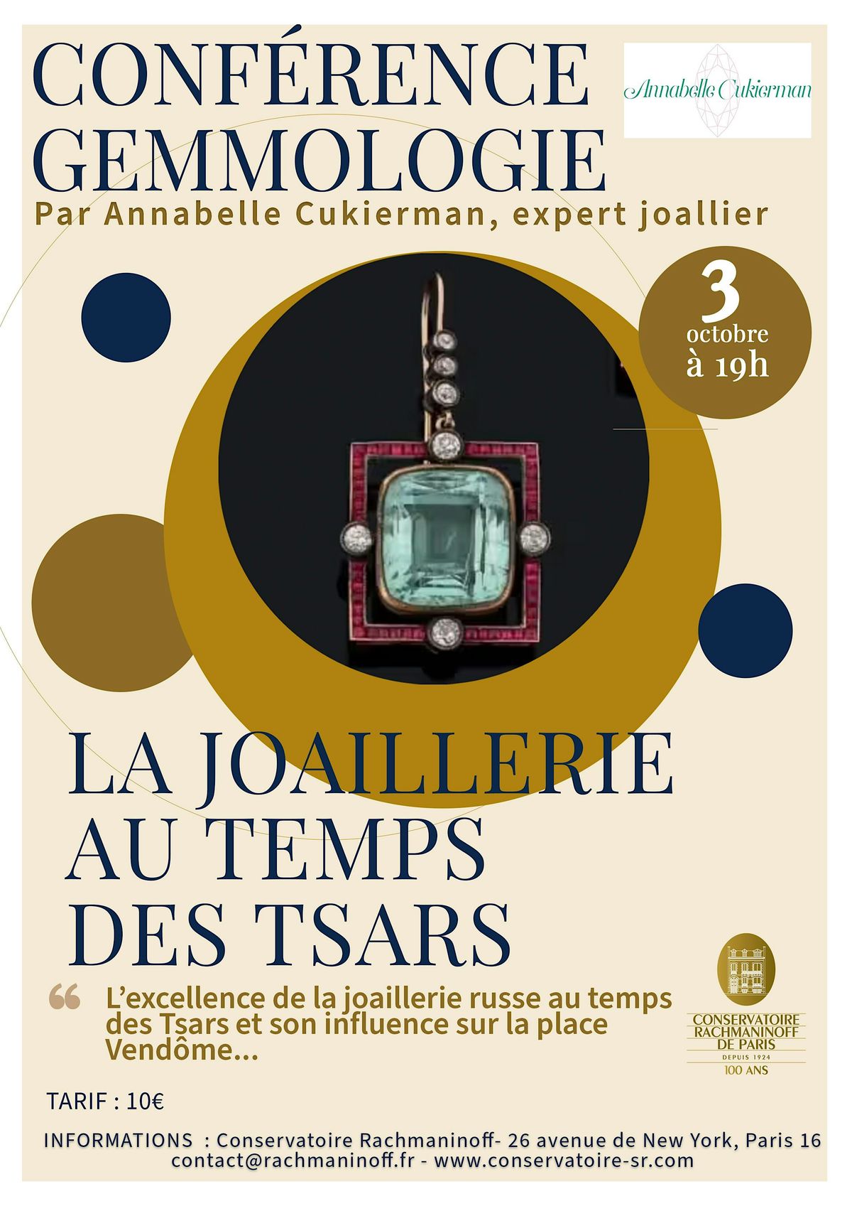 Conf\u00e9rence Gemmologie par Annabelle Cukierman, expert Joaillier