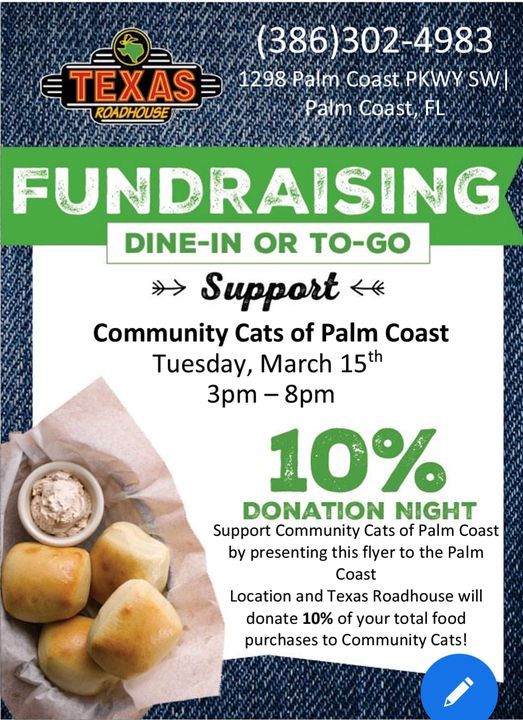 10% DONATION NIGHT@TEXAS ROADHOUSE