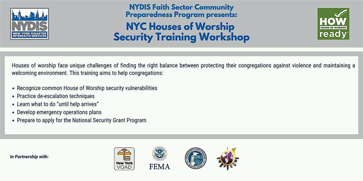 NYDIS House of Worship Security Workshop