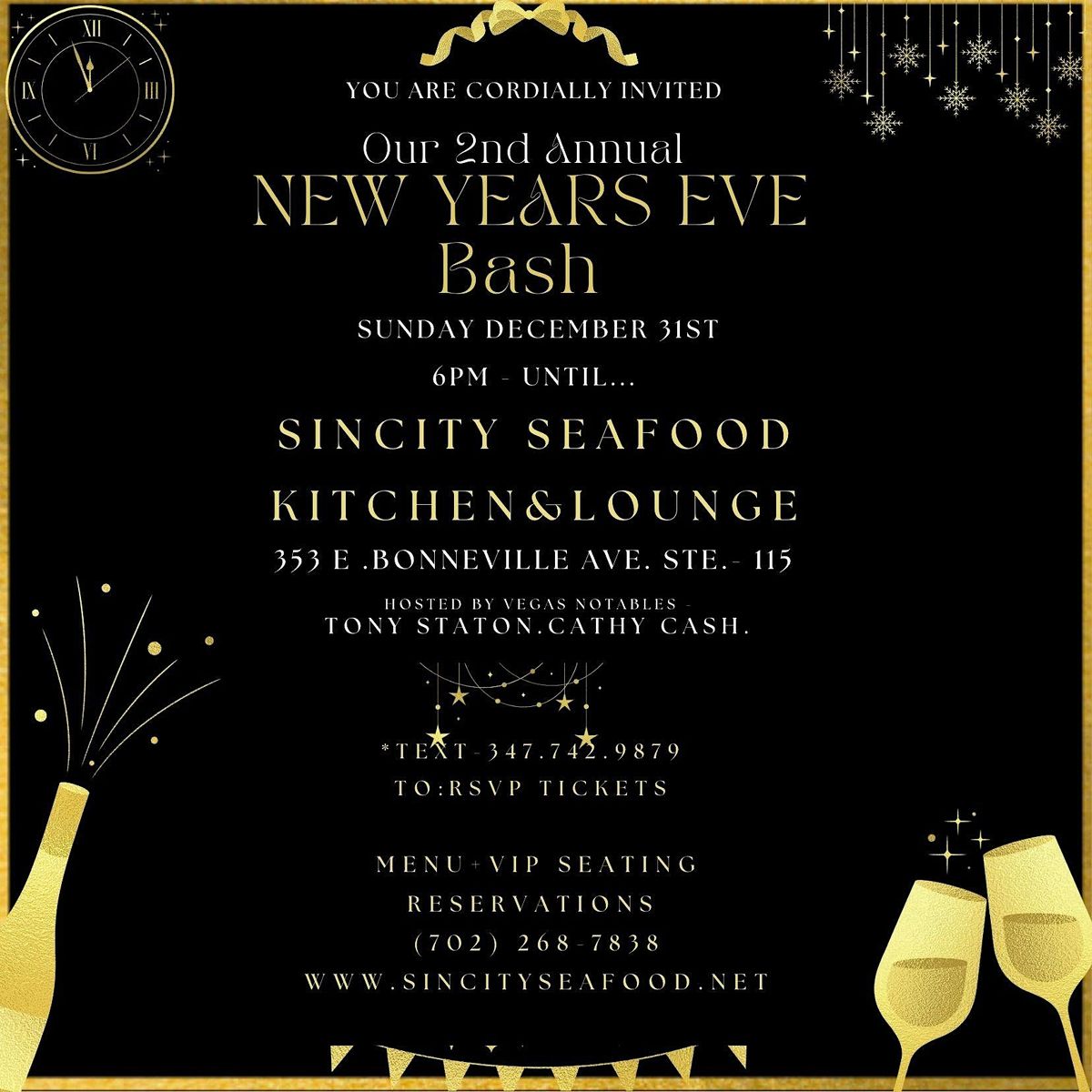 NEW YEARS EVE BASH @ SIN CITY SEAFOOD