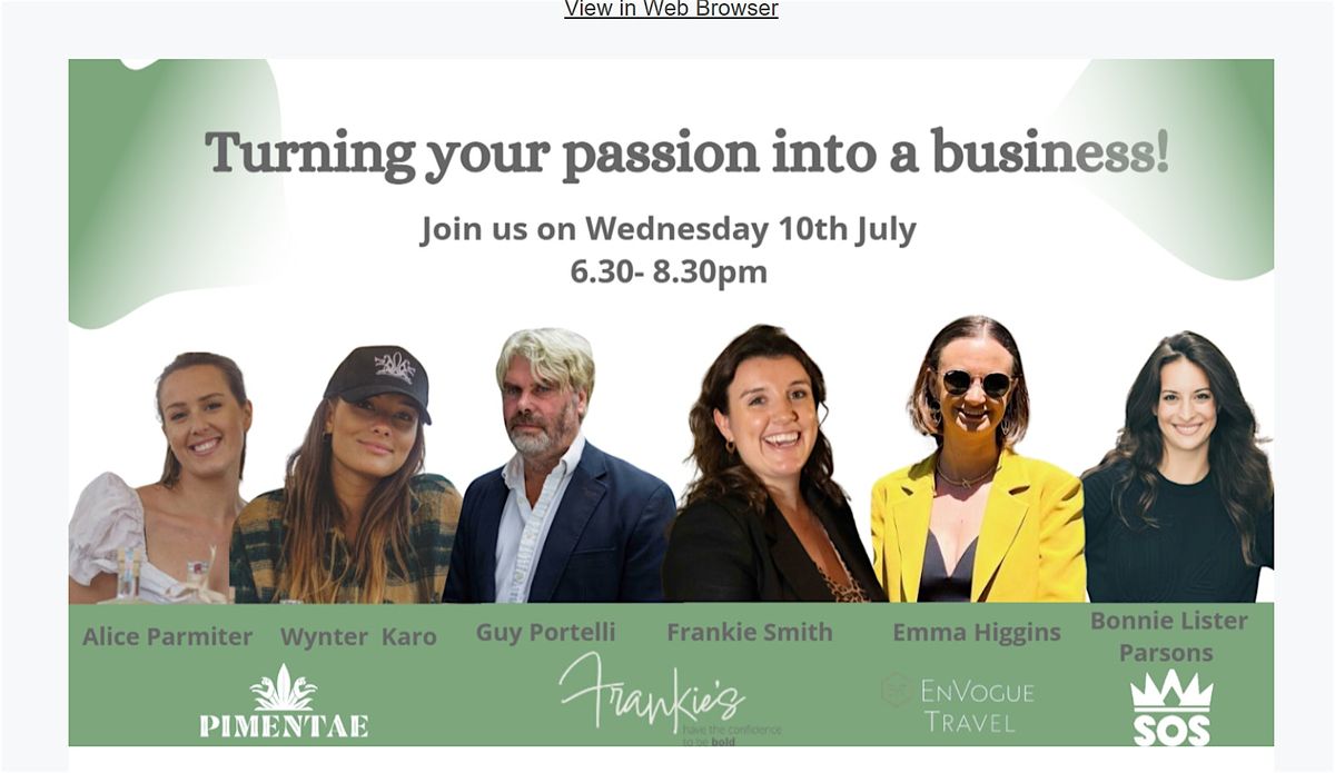 Turning your Passion into a Business