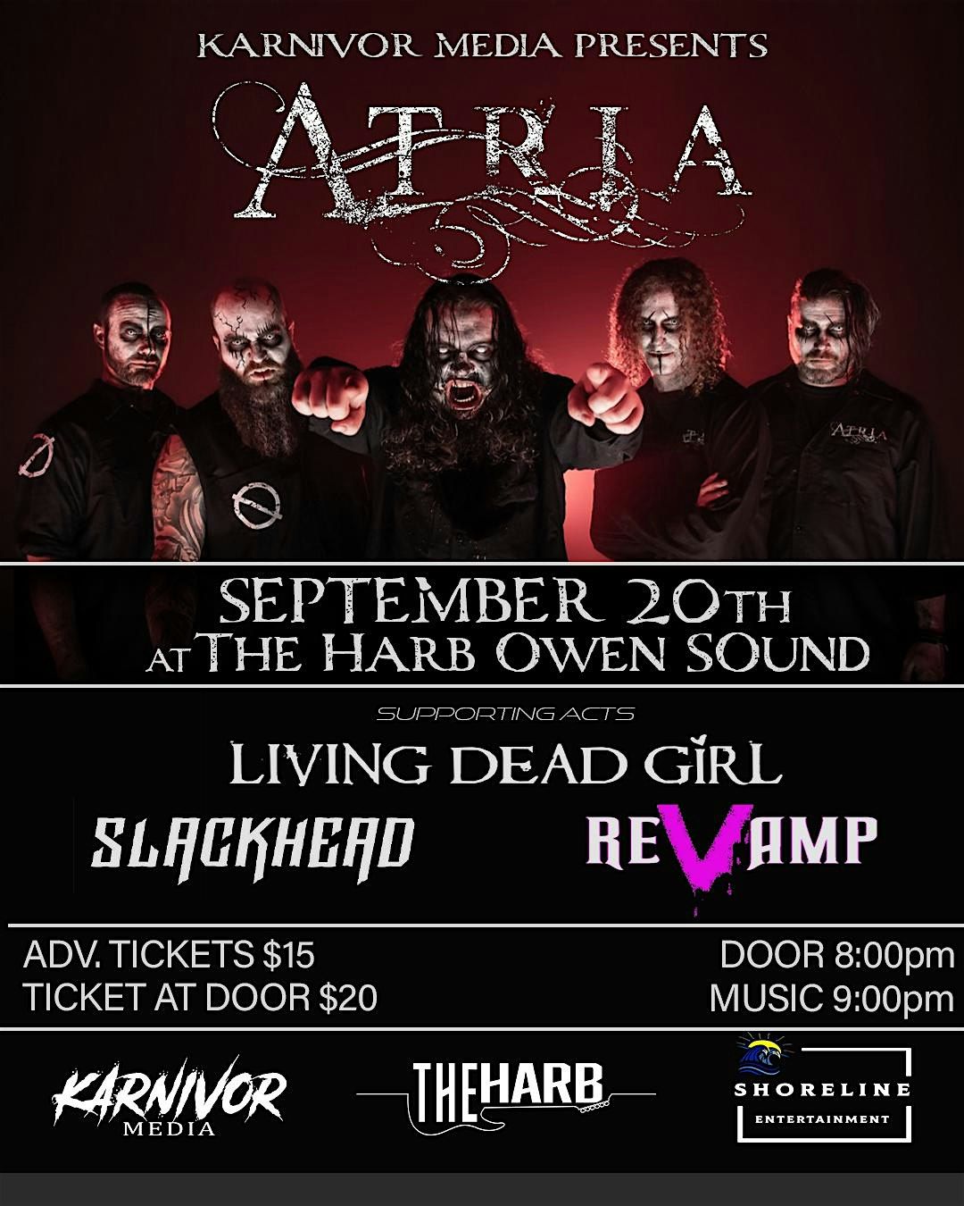 Atria\/Living Dead Girl\/Slackhead\/Revamp Live @ The Harb Owen Sound