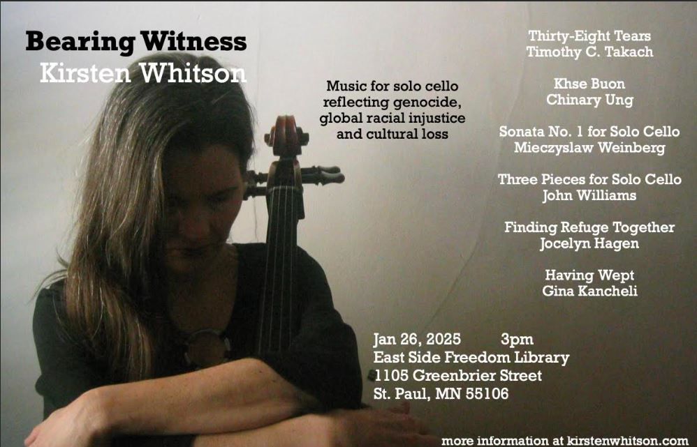 Bearing Witness: Pieces for Cello from Kirsten Whitson