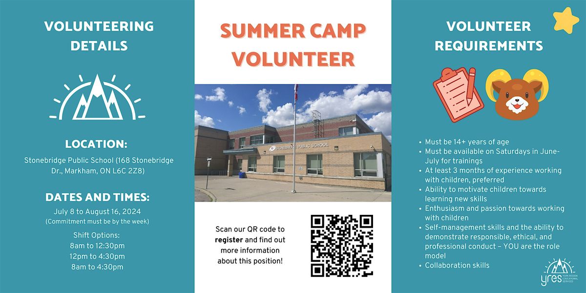 2024 Summer Camp Volunteer -  Stonebridge  PS