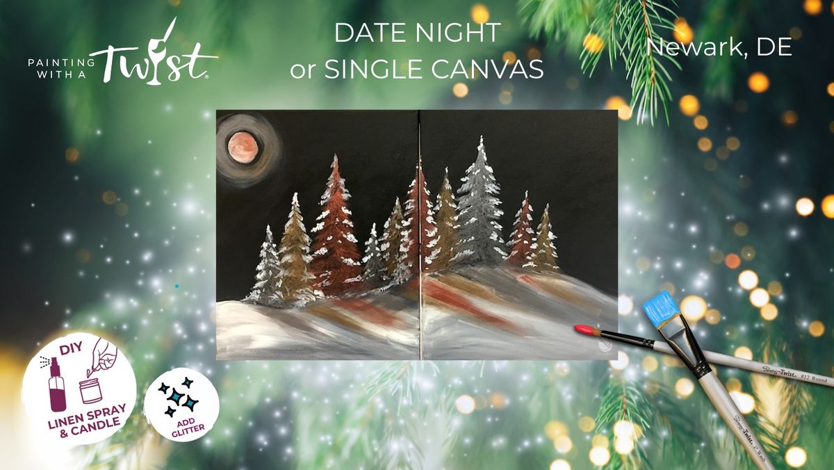 Paint & Sip - Date Night\/Single Canvas: Winter Gala