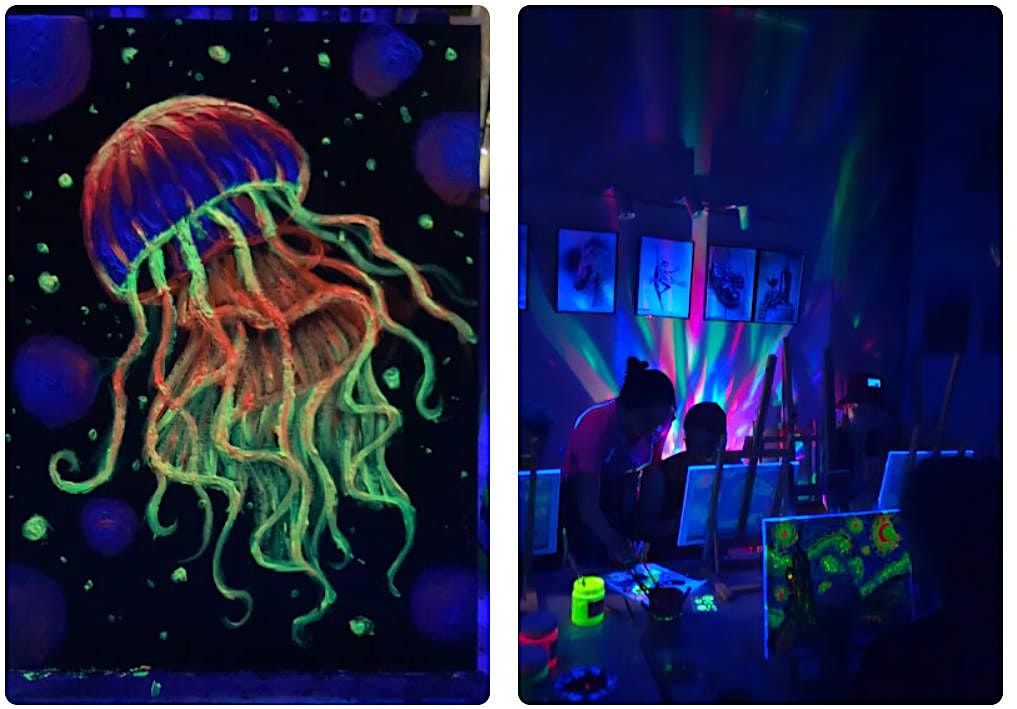 Glow in the Dark Painting Workshop: Neon Jellyfish