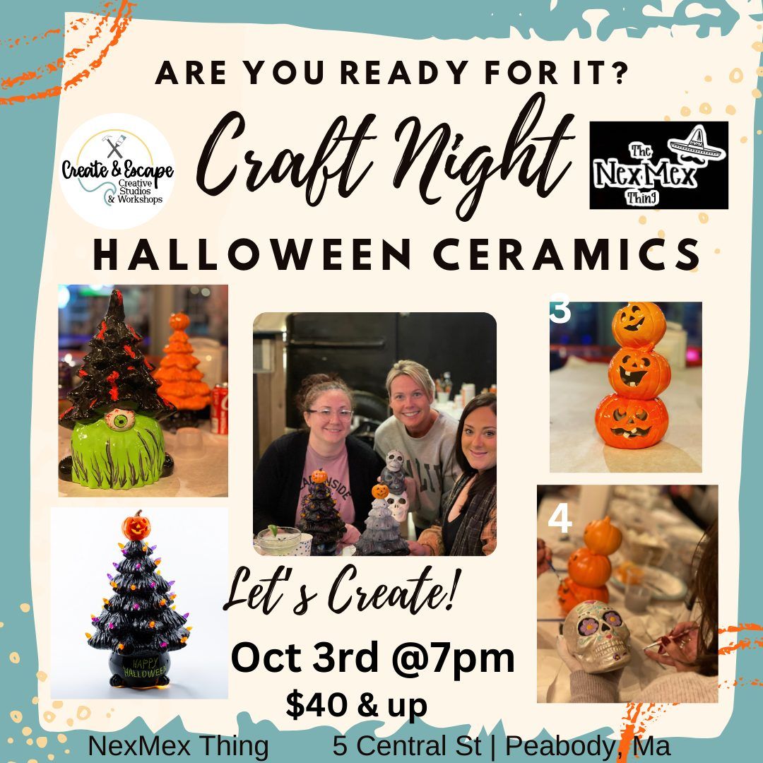 Sip & Paint Halloween Ceramics 10\/3 7pm @NexMex Thing