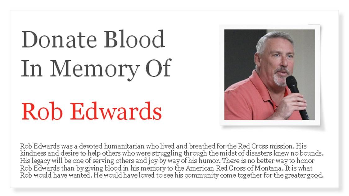 Blood Drive in Memory of Rob Edwards