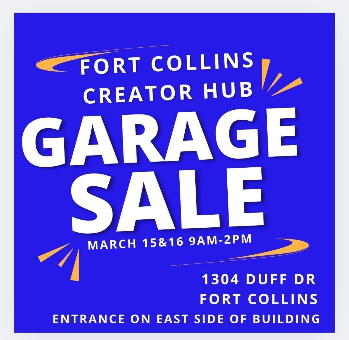 Garage Sale at Fort Collins Creator Hub!