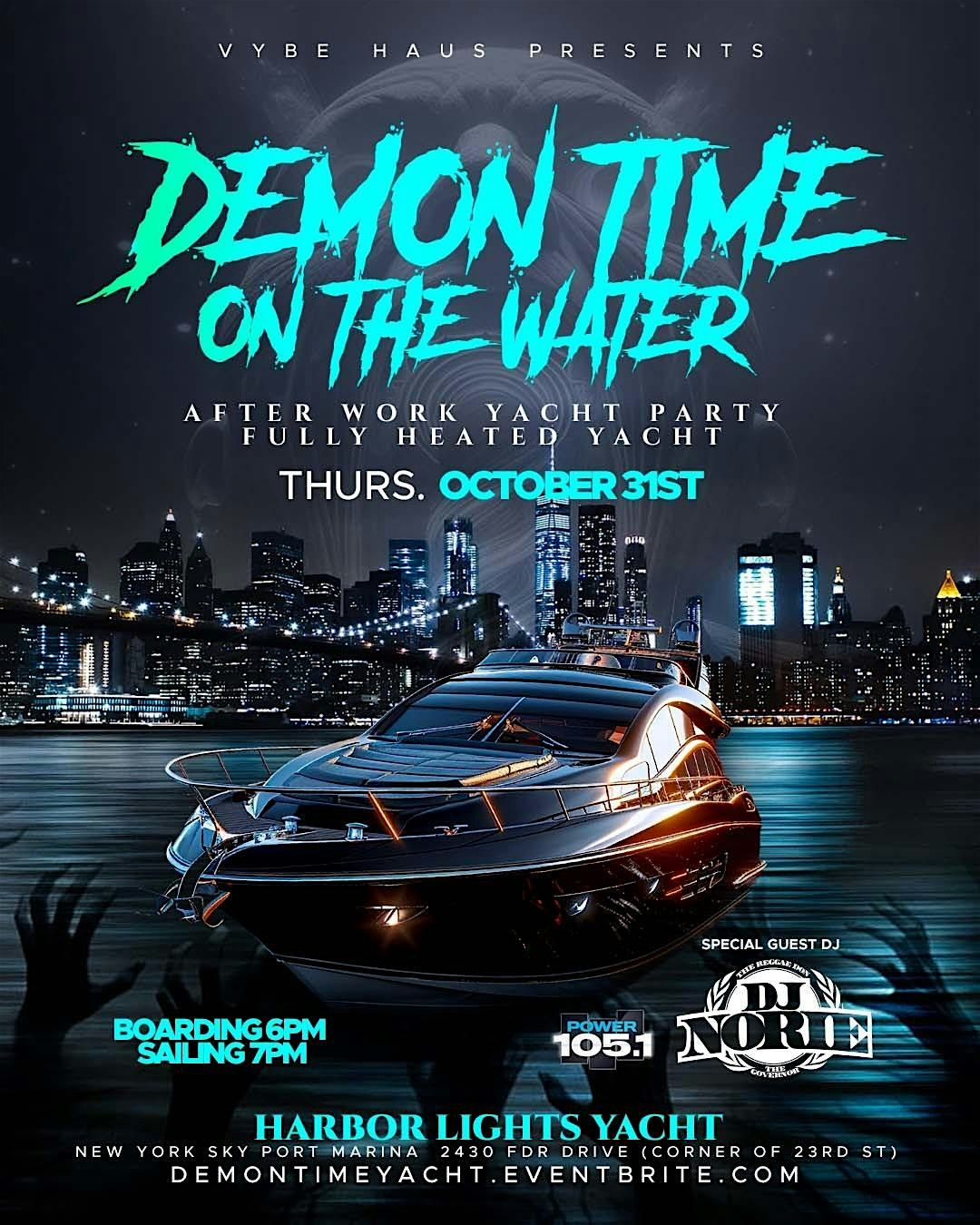 DEMON TIME - ON THE WATER! AFTER WORK HALLOWEEN YACHT PARTY