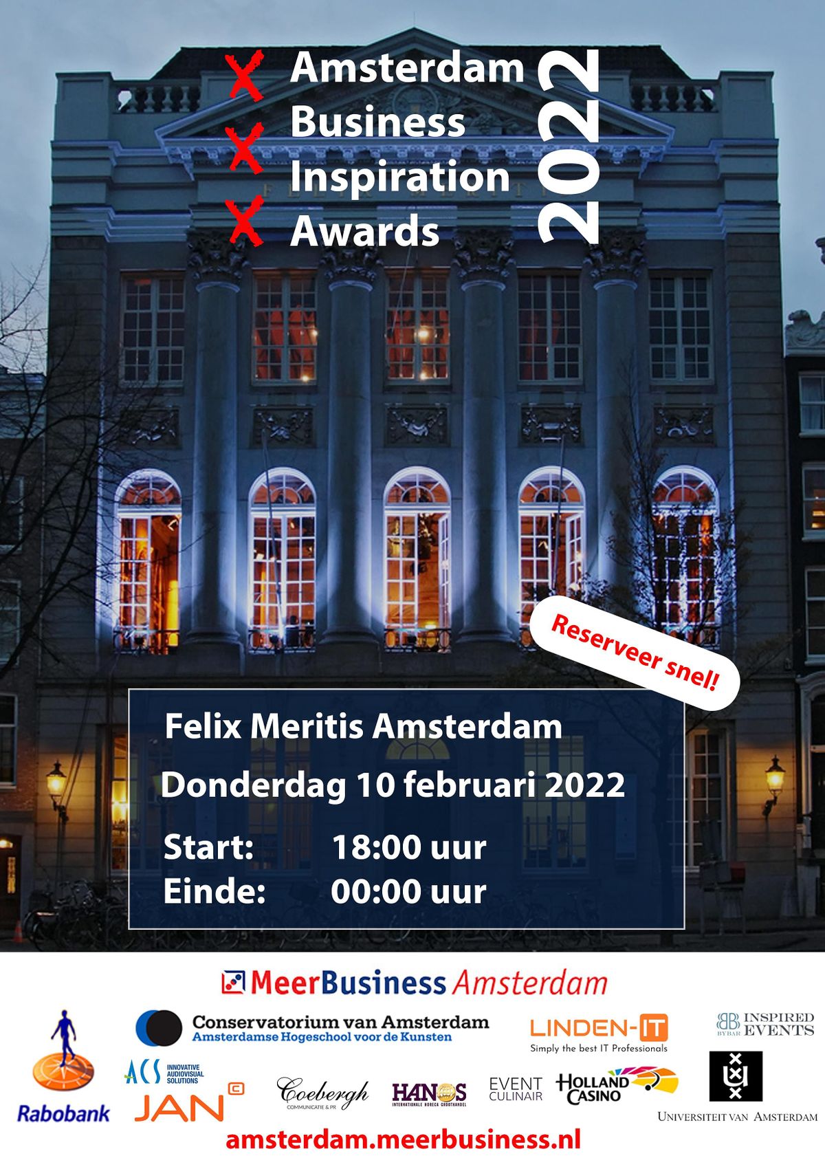 Uitreiking Amsterdam Business Inspiration Awards verplaatst 10 februari