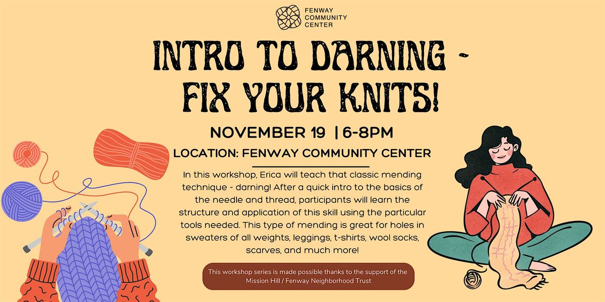 Textile Workshop: Intro to Darning - Fix your Knits!