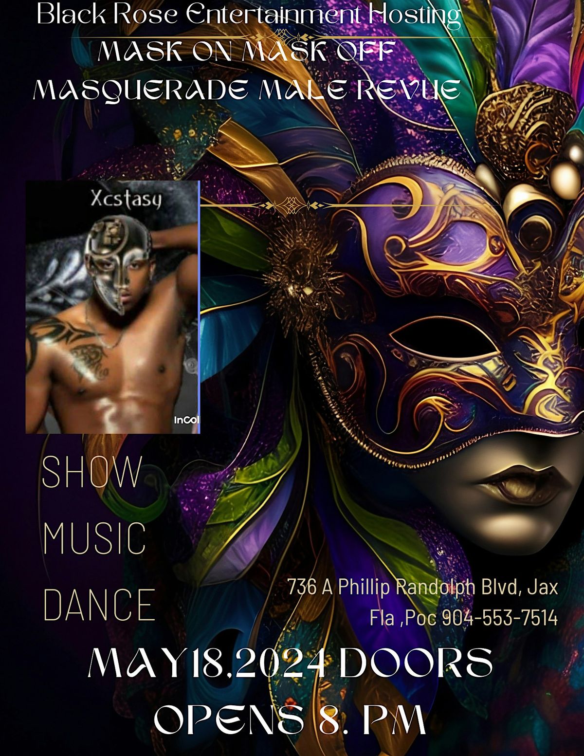 MASK ON MASK OFF MALE REVUE MASQUERDE