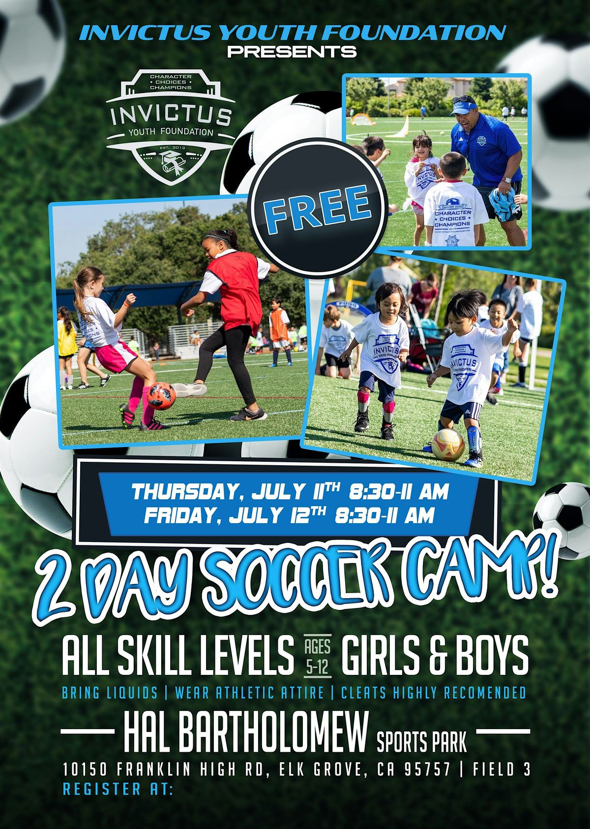Invictus Youth Foundation 2024 Soccer Camp (Free 2-Day Event)