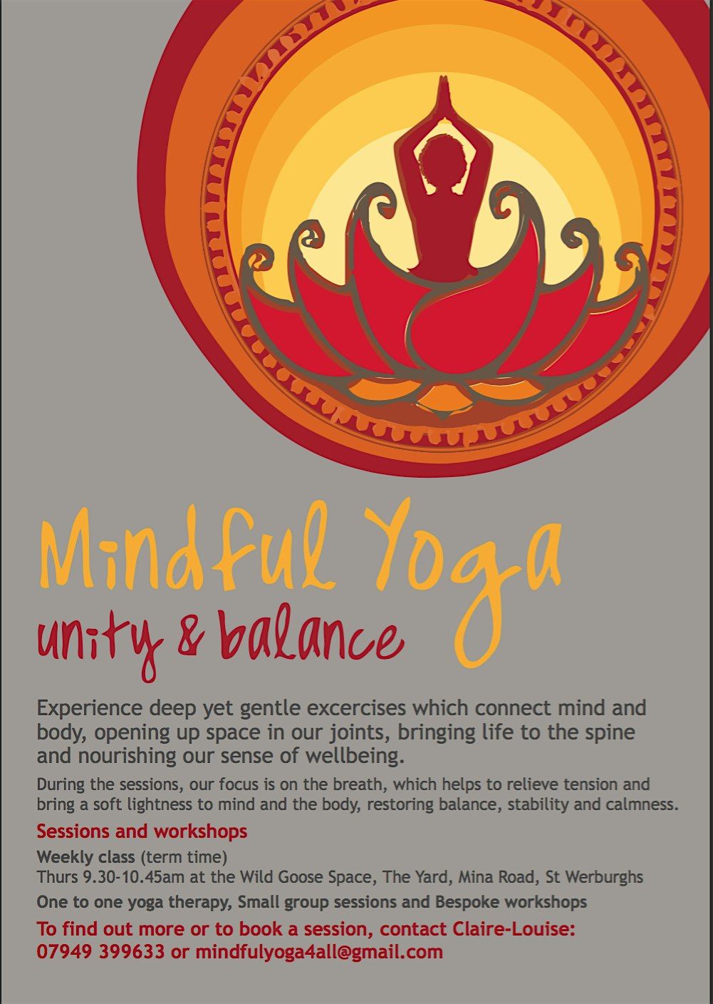 Mindful Yoga for All Thursday AM Class Autumn 2024-In Person