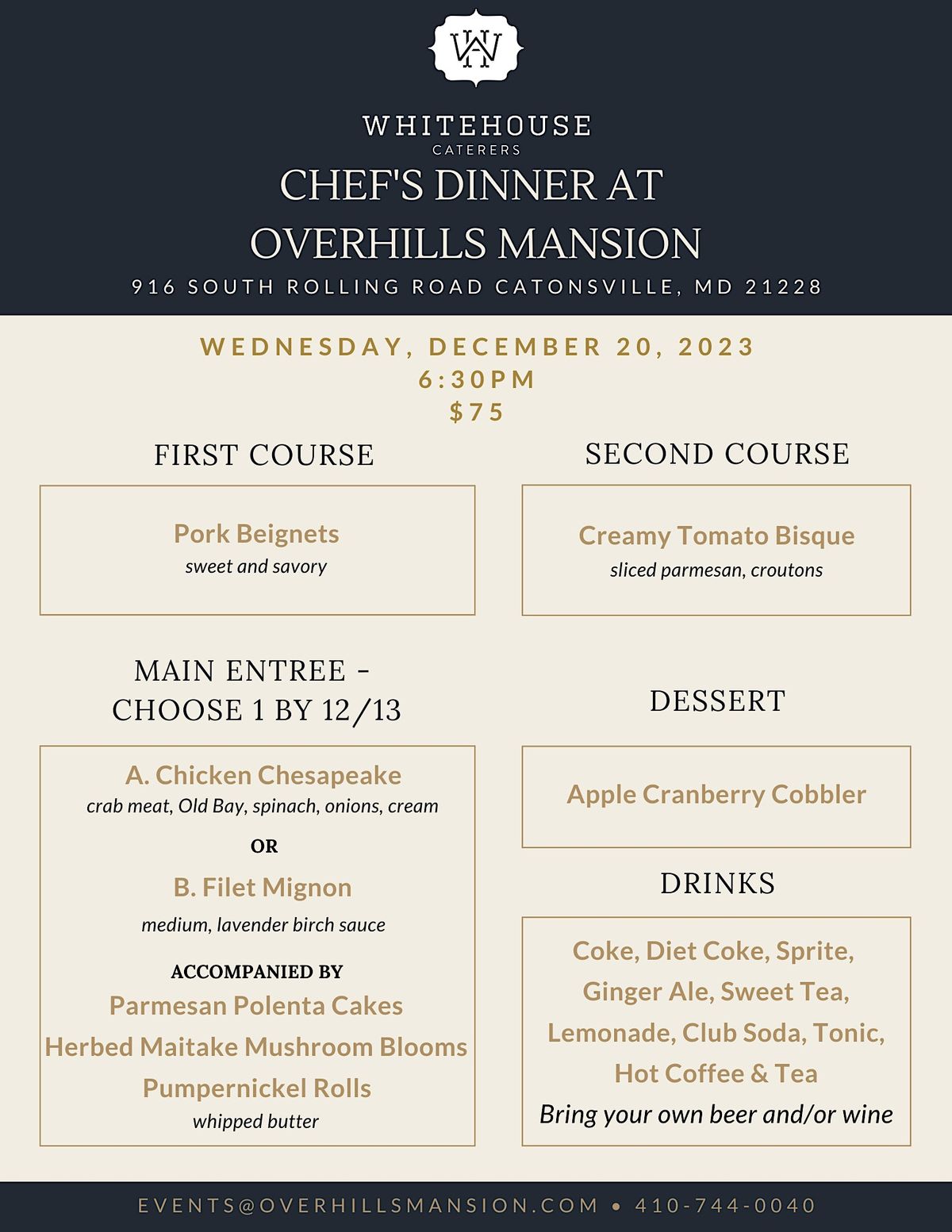 Chef's December Dinner