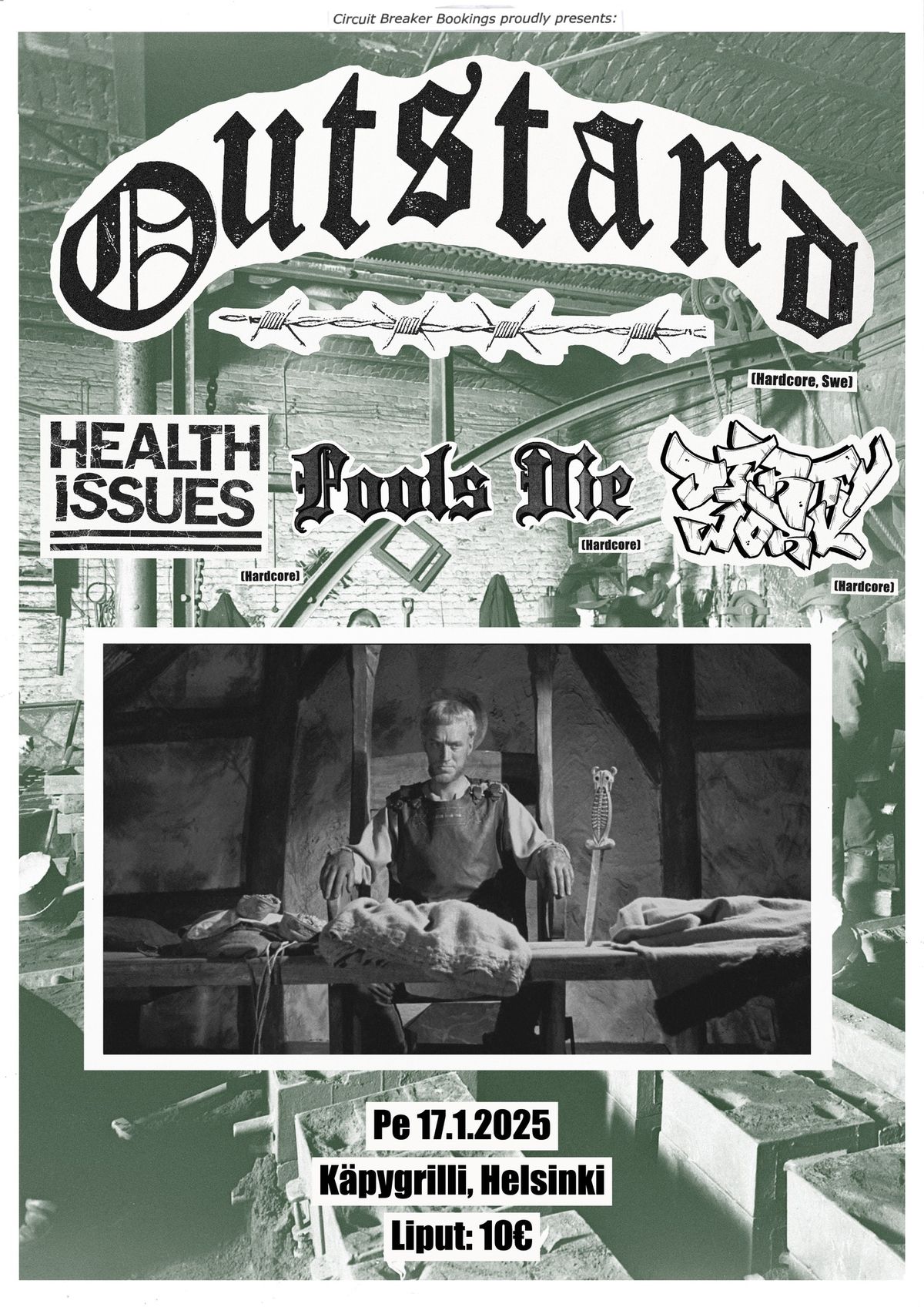 Outstand (Swe), Health Issues, Fools Die & Dirty Work @ K\u00e4pyl\u00e4grilli, Helsinki