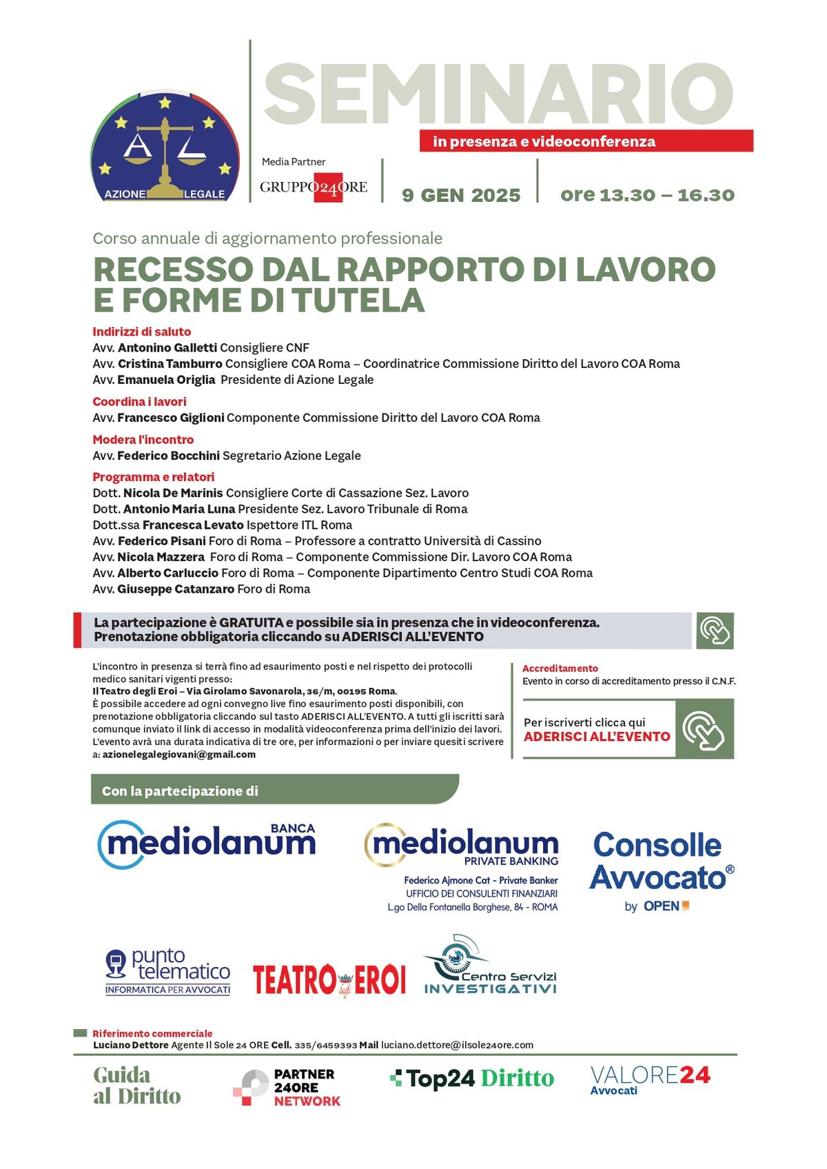 RECESSO DAL RAPPORTO DI LAVORO E FORME DI TUTELA