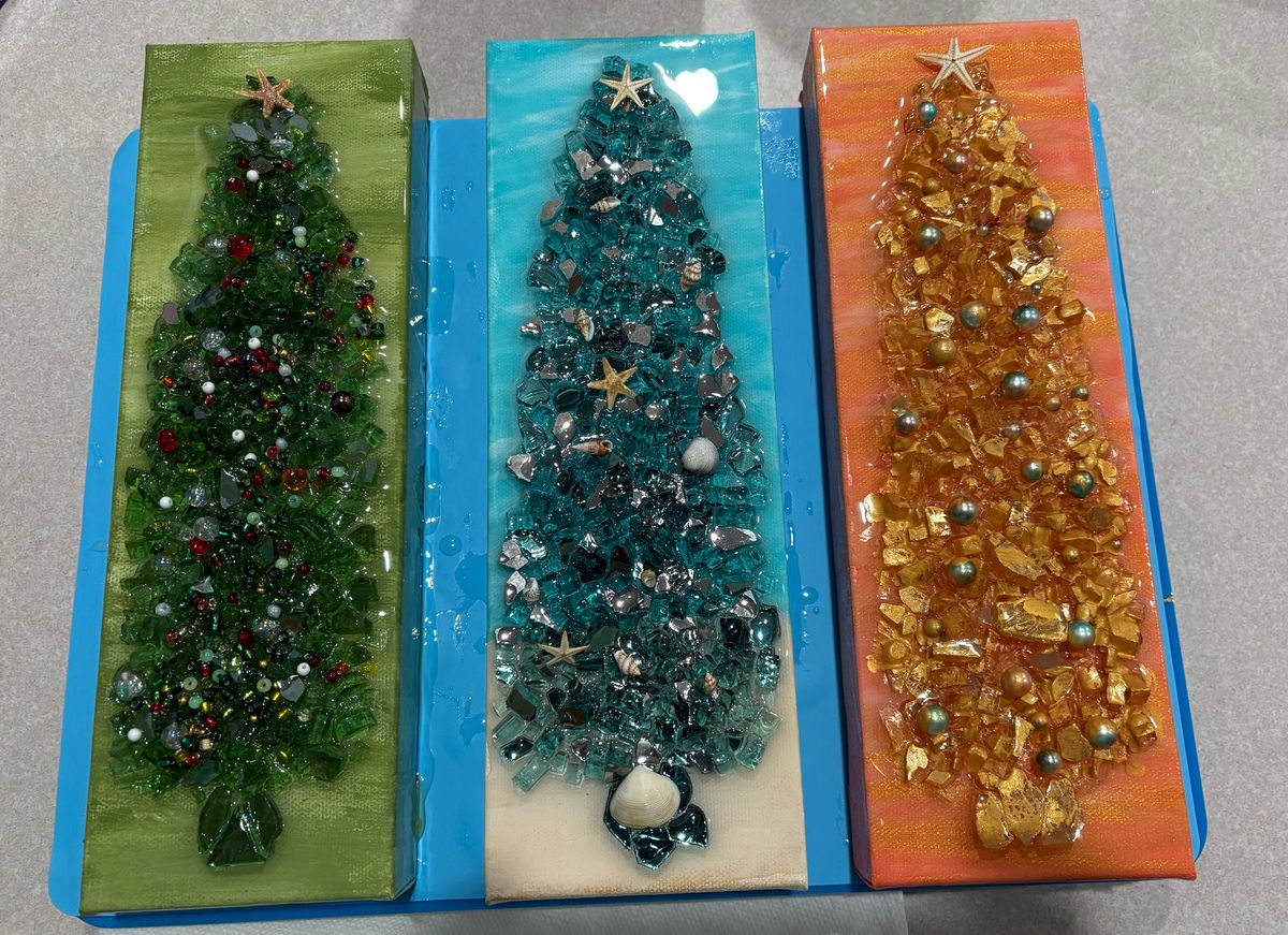 Crushed Sea Glass Christmas Trees