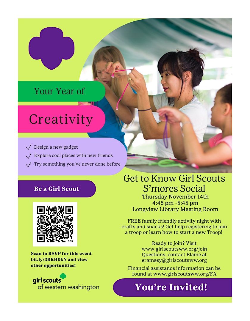 Get to Know Girl Scouts  S\u2019mores Social in Longview