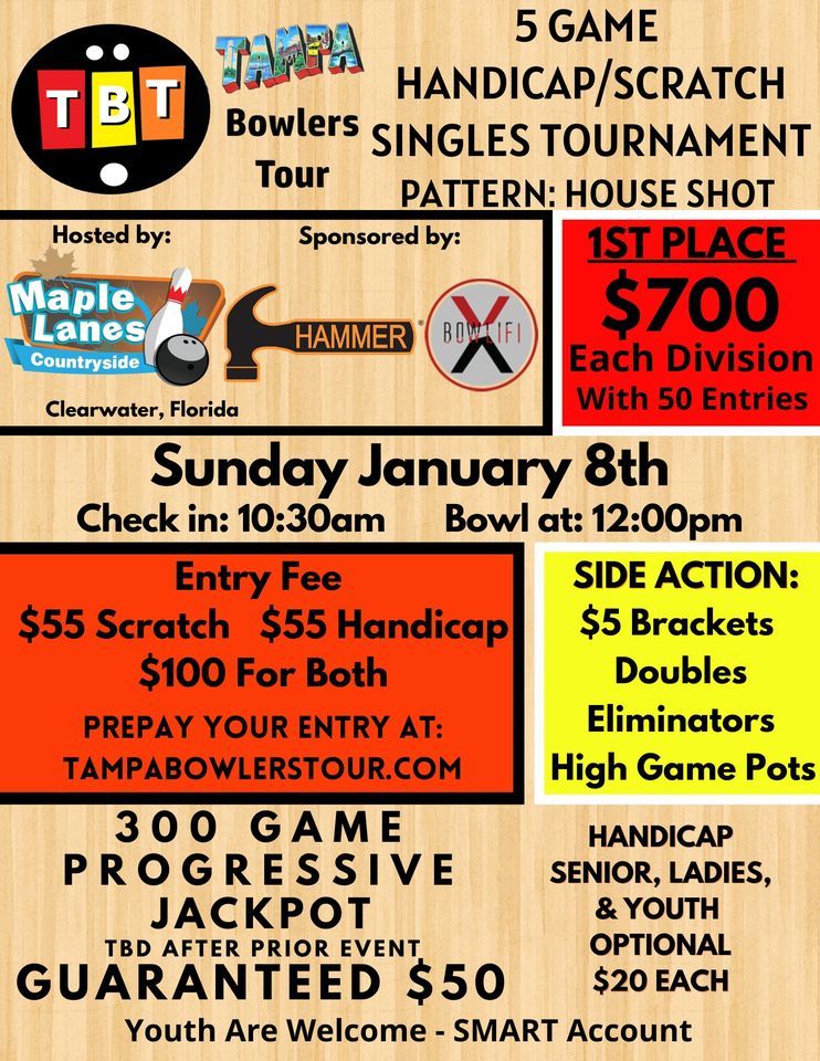 Tampa Bowlers Tour 5 Game Handicap\/Scratch Tournament