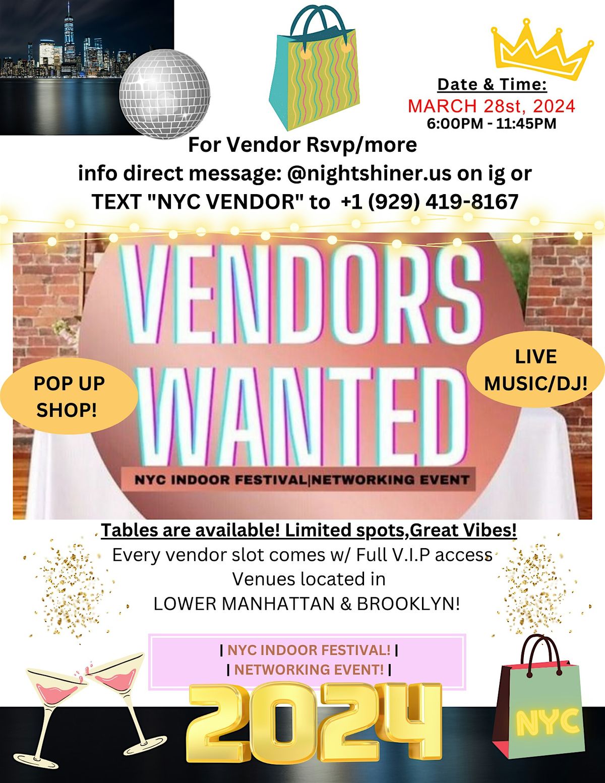 VENDING OPPORTUNITY IN NEW YORK CITY! VENDORS WANTED! VENDORS NEEDED!