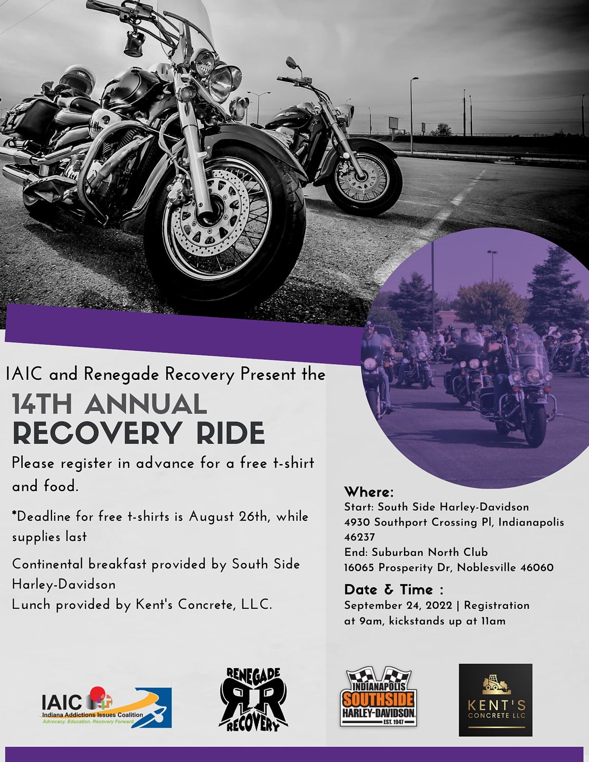Motorcycle Riding Conference IAIC and Renegade Recovery: Recovery Motorcycle Ride, Indianapolis ...