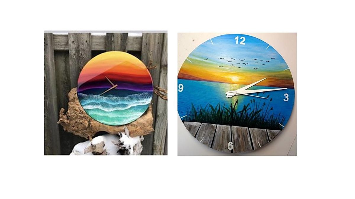 Waterfront Painting or Clocks