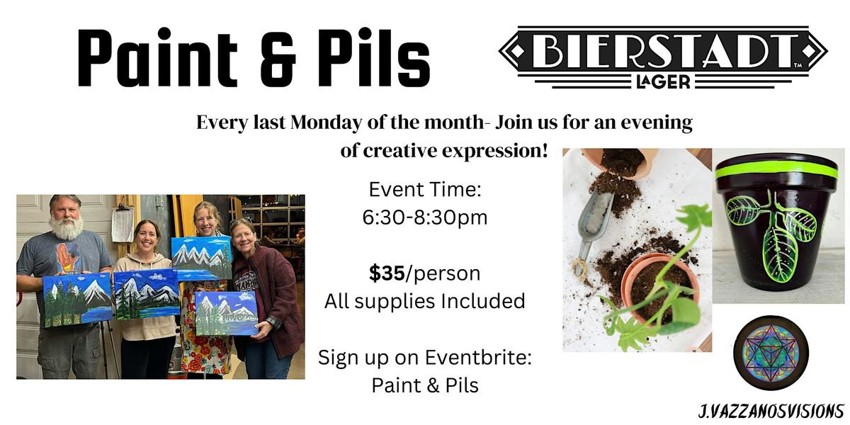 Paint and Pils!! - A Floral Painting Class