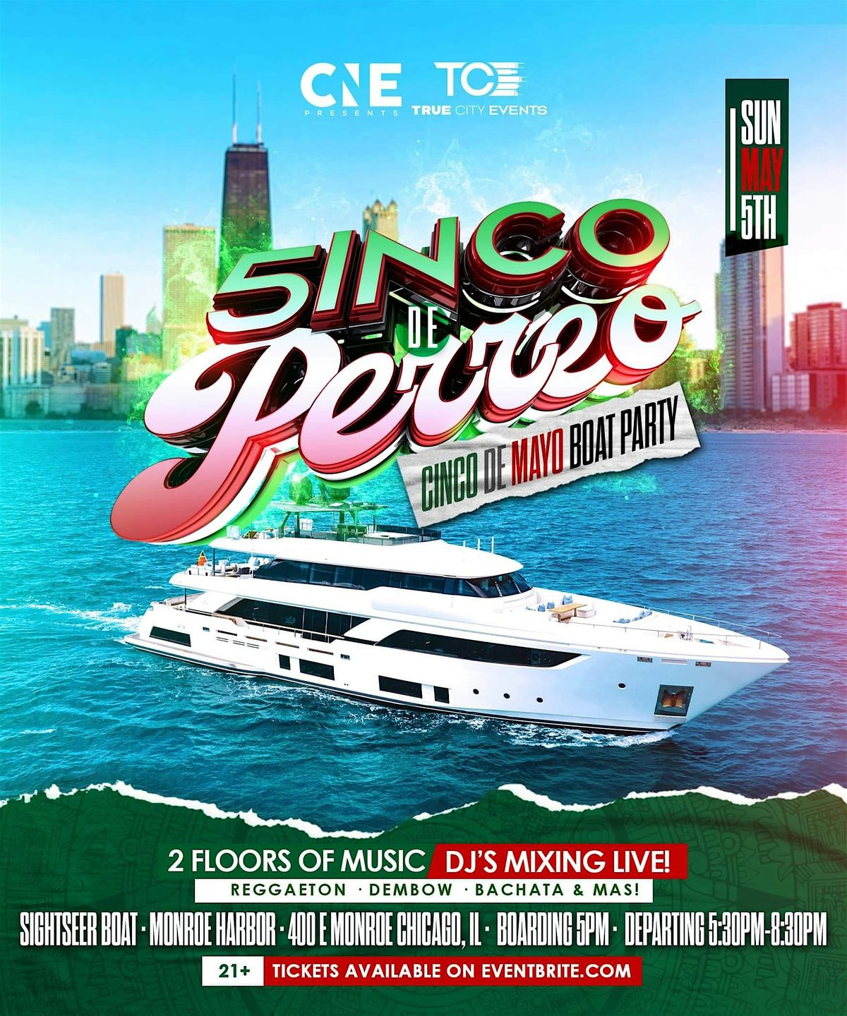 5inco de Perreo 2 floor Yacht Party!