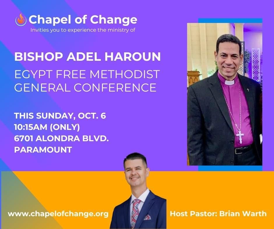 Bishop Adel Haroun from Egypt 10:15am Paramount Service