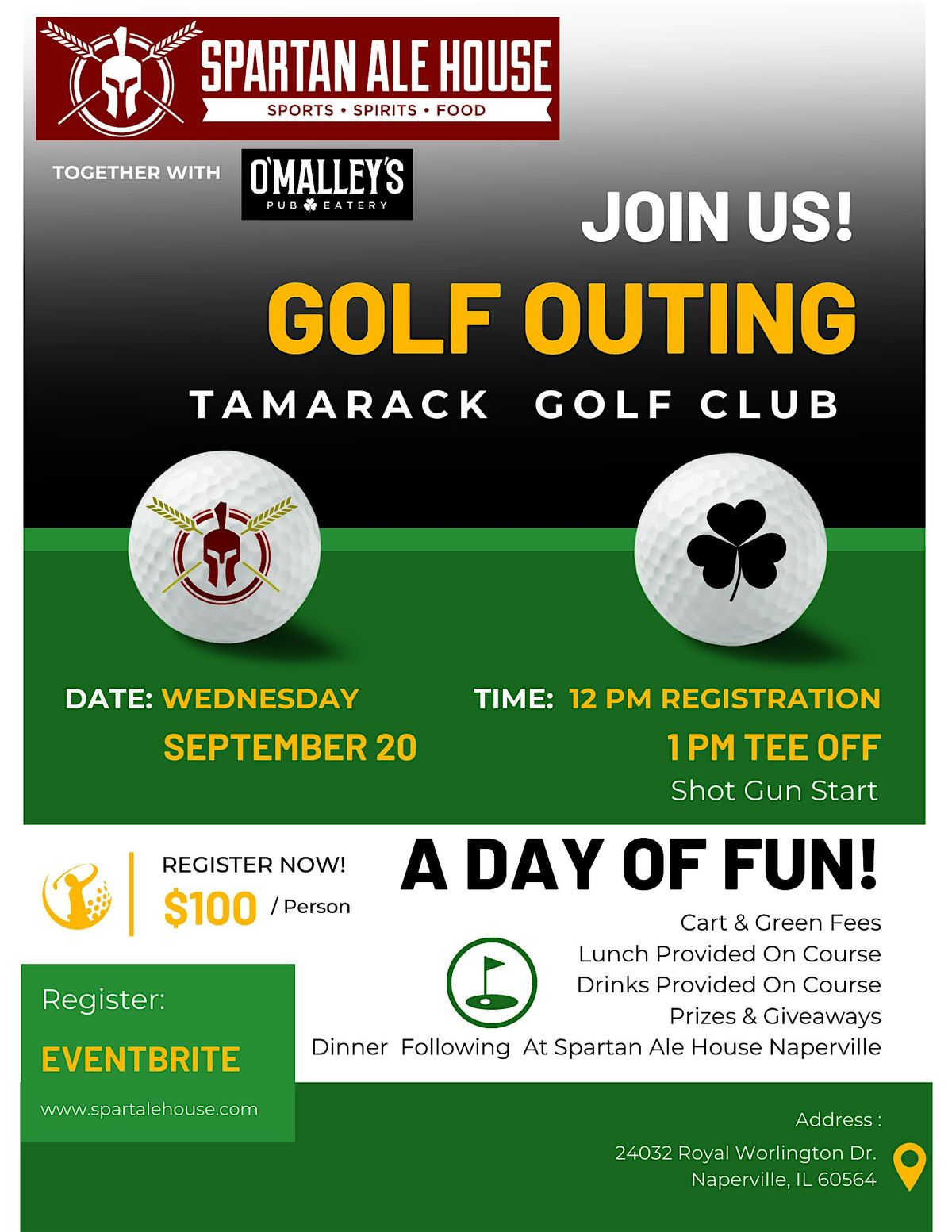 Spartan Ale House Golf Outing, September 15th