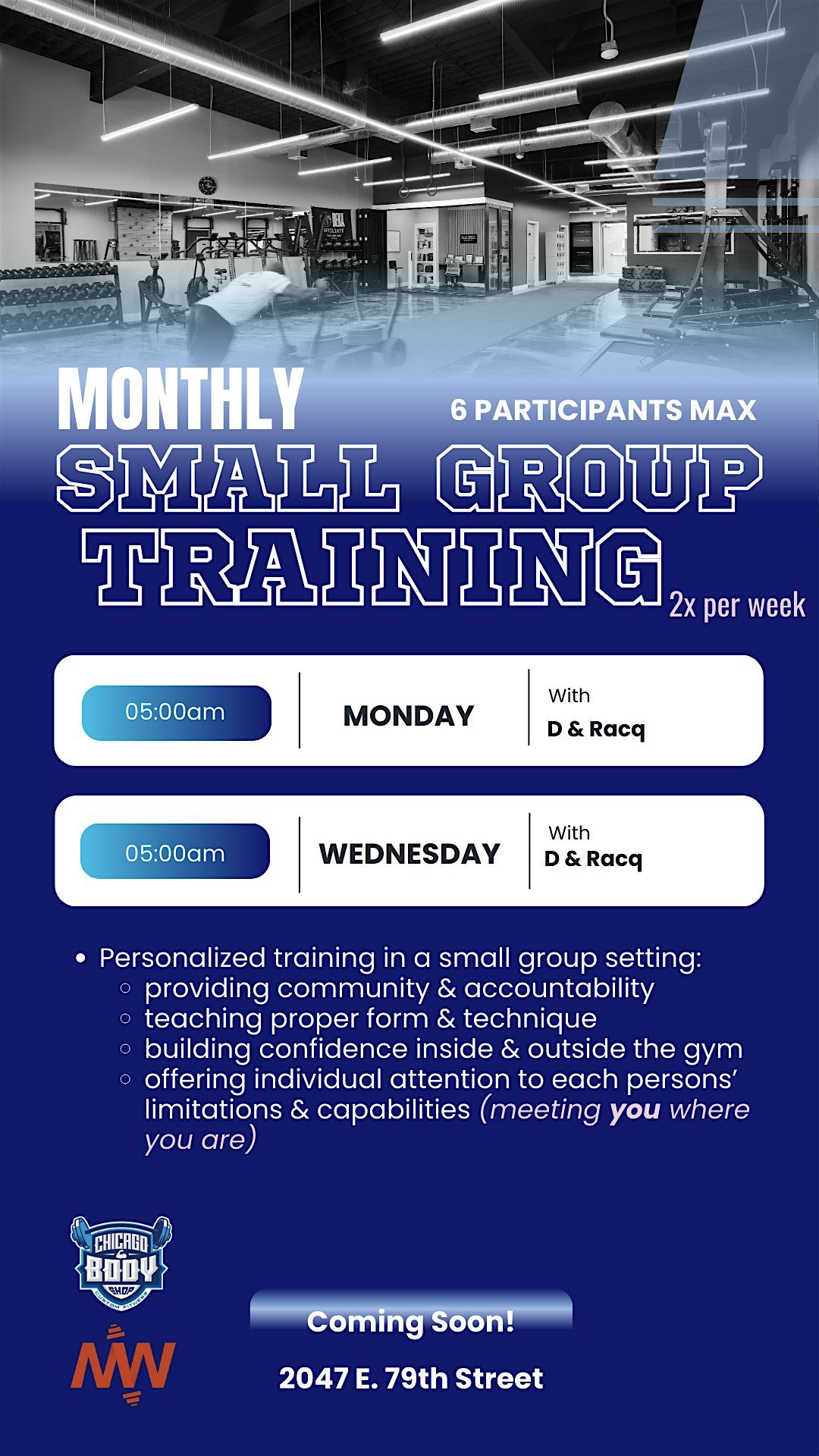 SMALL GROUP TRAINING ( w\/ D & Racq @ Chicago Body Shop)