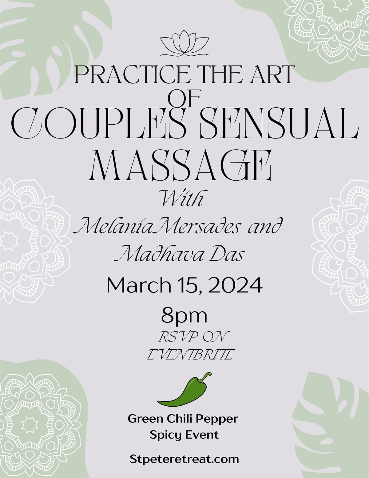 Couples Sensual Massage Class:  The Art of Sensual Massage for Couples Aug