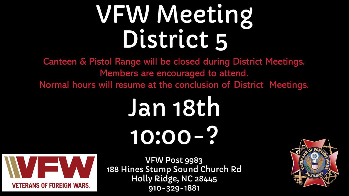 VFW District 5 Meetings