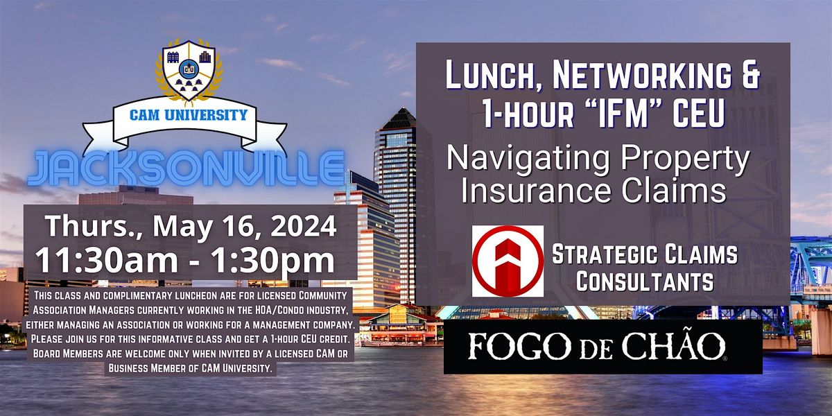 CAM U JACKSONVILLE Complimentary Lunch and 1-Hr IFM  CEU at Fogo de Chao