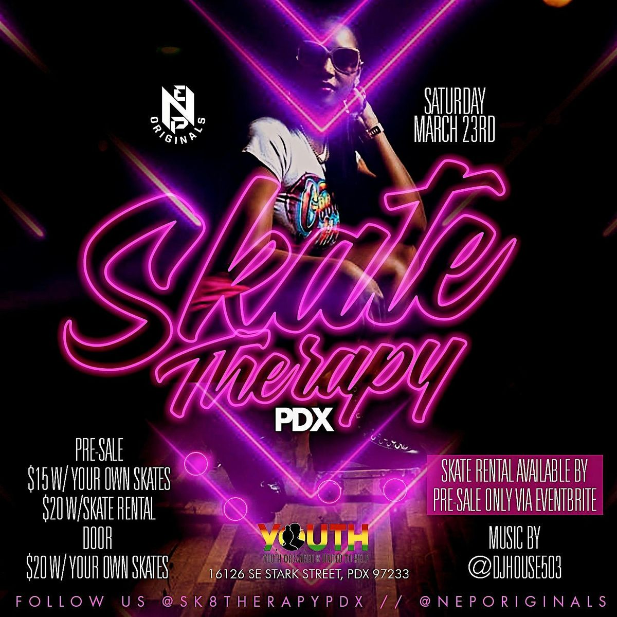 "Skate Therapy PDX" Monthly Adult Skate Social #MDW Edition