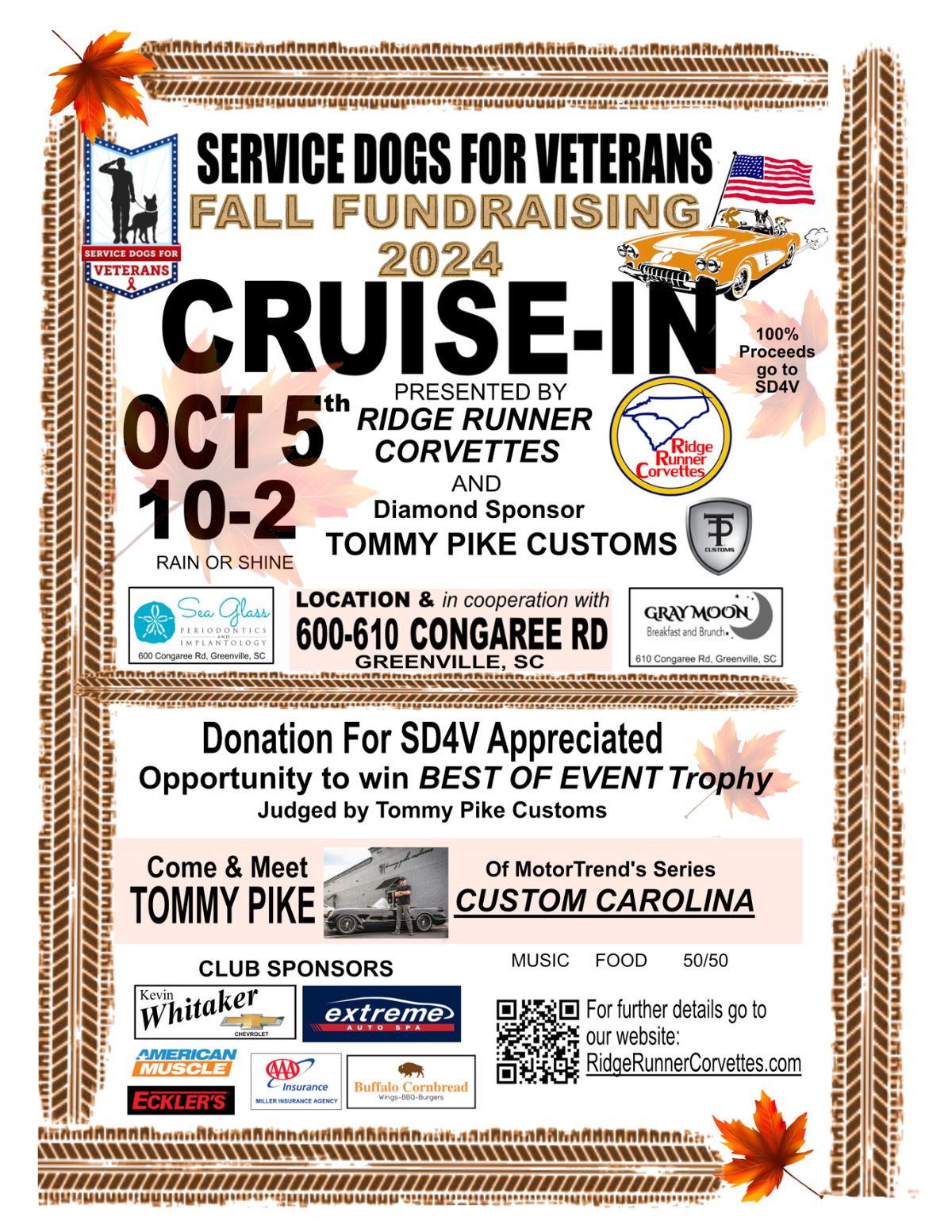 FALL CRUISE-IN FOR SERVICE DOGS FOR VETERANS