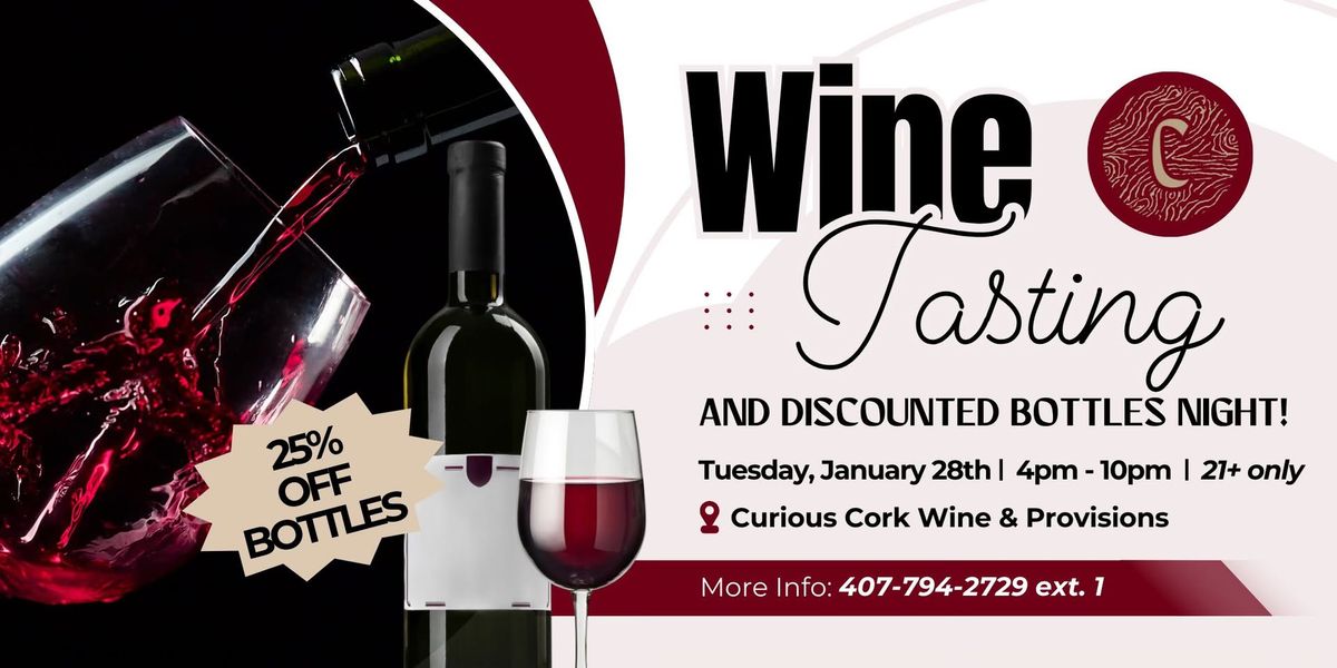 Curious Cork Wine Tasting & Discounted Bottles Night