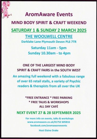 MIND BODY SPIRIT & CRAFT WEEKEND FAIR PLYMOUTH