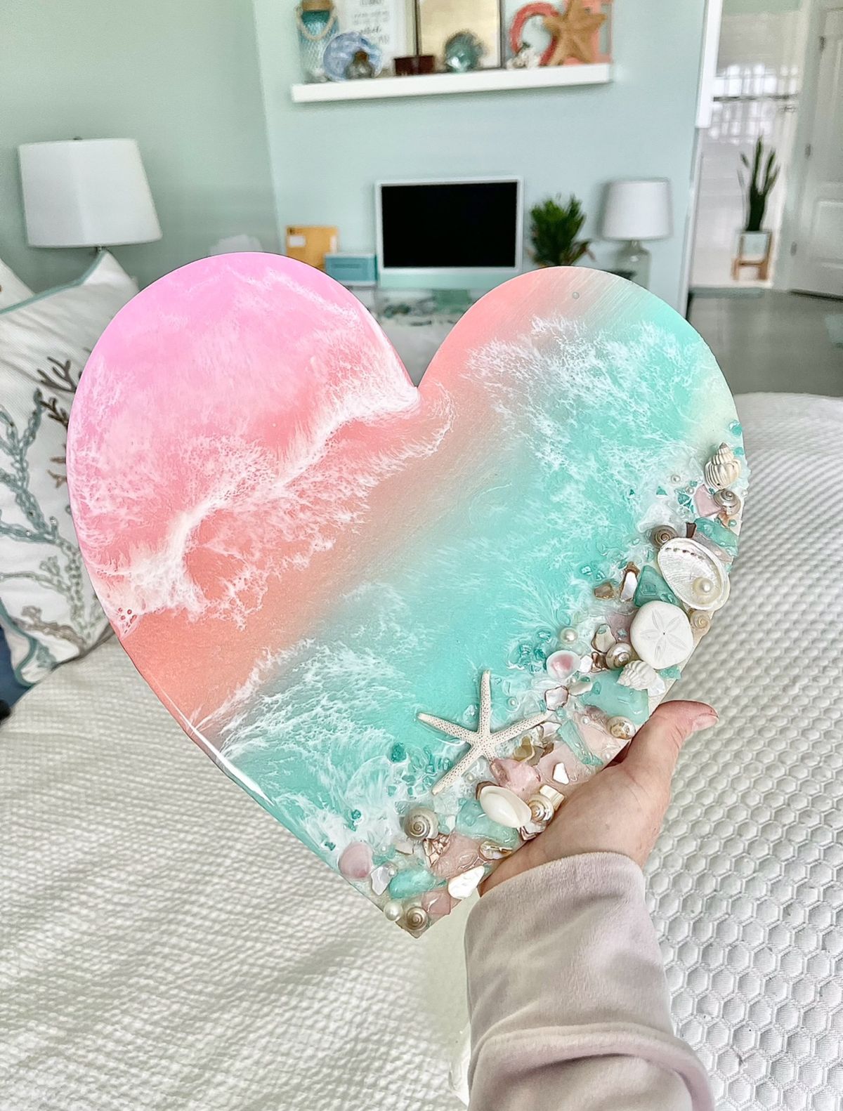 Resin Wave Valentines Heart