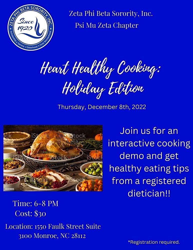 Charlotte's Finest Zetas Heart Healthy Holiday Cooking Demo