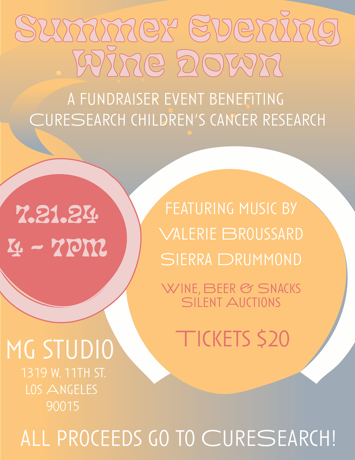 Summer Evening Wine Down - A Fundraiser Benefiting CureSearch