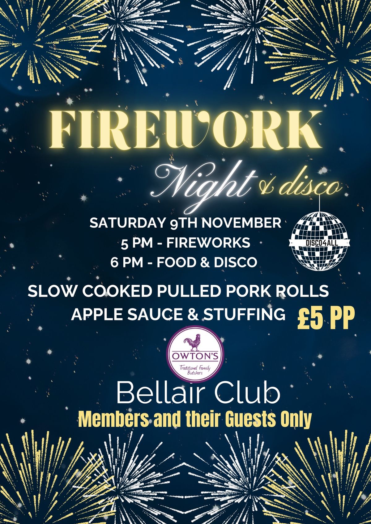 Bellair Club - Firework Night & Disco