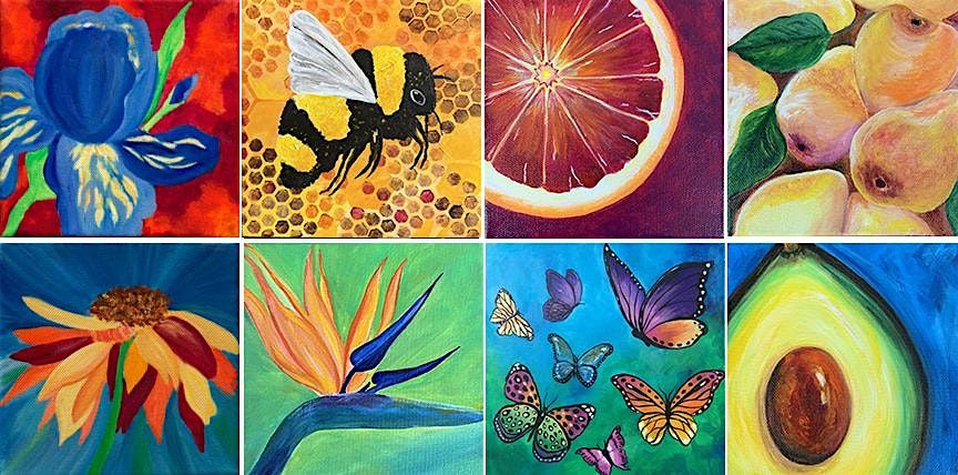 Fruits, Flowers and Insects in Acrylics with Jen Livia